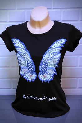Women's T-shirt - #boleslawiecgivesyouwings - black
