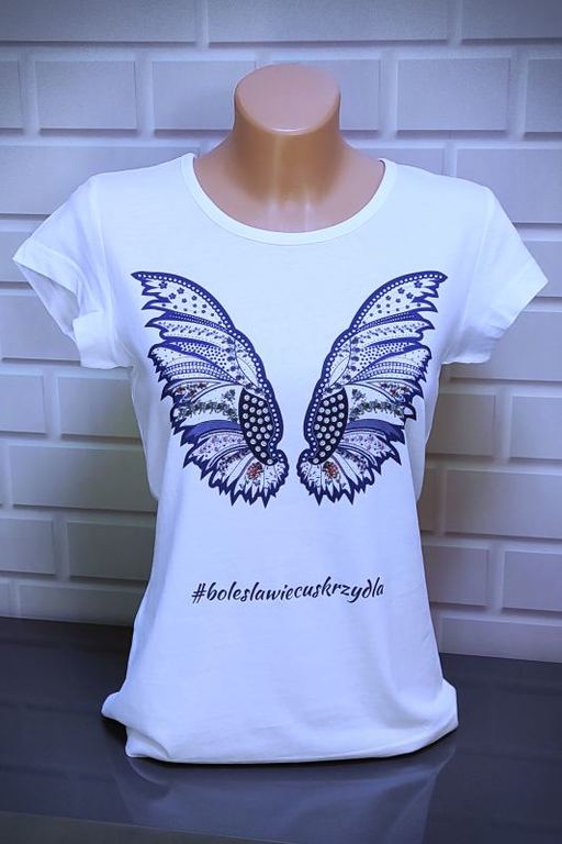 Women's T-shirt - #boleslawiecgivesyouwings - white (1)