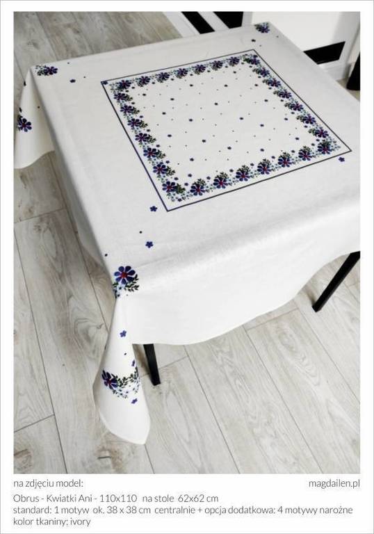 Tablecloth - Anne's flowers - 100 x 100 cm (6)