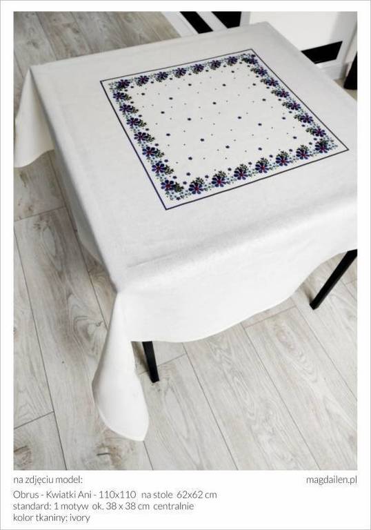 Tablecloth - Anne's flowers - 100 x 100 cm (1)