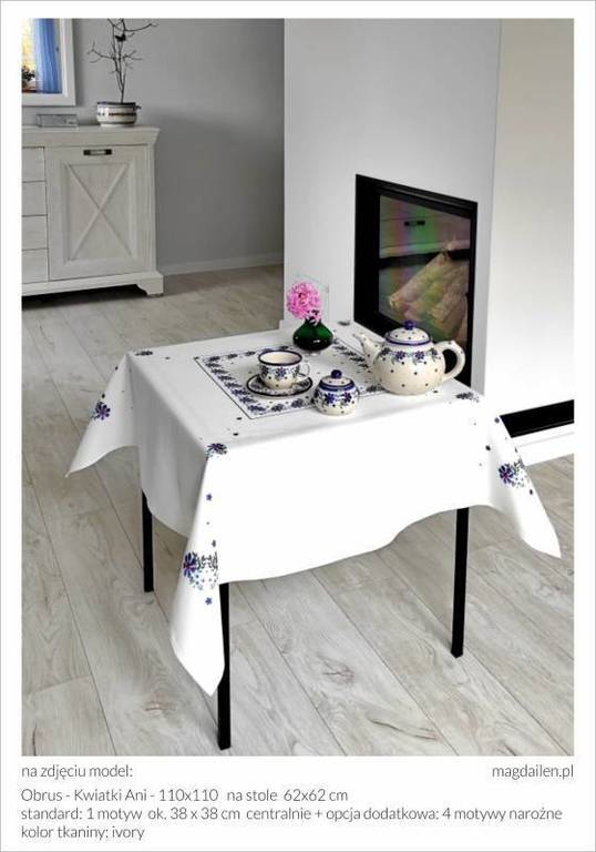 Tablecloth - Anne's flowers - 100 x 100 cm (7)
